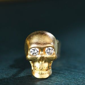 18k yellow gold stud earring - Diamond eyes - new